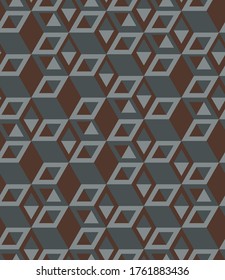 Seamless Cubes Pattern. 3d dark vector geometric wallpaper, cube pattern background. Modern Graphic Design