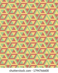 Seamless Cubes Pattern. 3d red vector geometric wallpaper, cube pattern background. Optical illusion.Modern Graphic Design