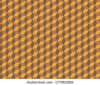 Seamless Cubes Pattern. 3d vector geometric wallpaper, cube pattern background. Optical illusion