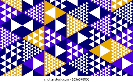 Seamless cubes vector background, rhombus and triangles boxes repeating tile pattern, 3D architecture and construction, geometric design.
