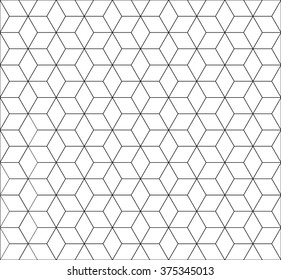 seamless cubic pattern with black and white.rhombus and minimalist and repetition and monochrome