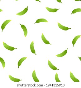 Seamless cucumber pattern isolated on white background. Vector illustration