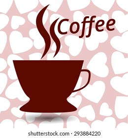 Seamless a cup of coffee pattern, coffee icon. Seamless background