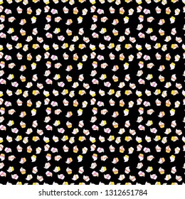 Seamless cupcake, fairy cake. For food poster design. Cute birthday pattern on neutral, white and black. Vector.