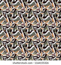 Seamless cupcake, fairy cake. Vector. Cute birthday pattern on white, gray and black. For food poster design.
