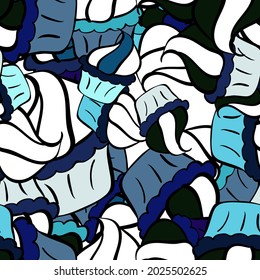 Seamless with cupcake on white, black and blue Background. Wrapping paper. Vector illustration. For food poster design.