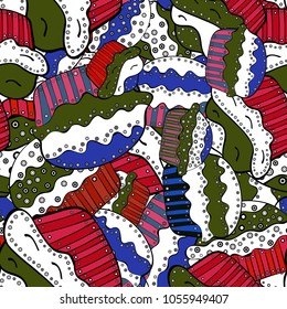Seamless with cupcake on white, green and black Background. Vector illustration. For food poster design. Wrapping paper.