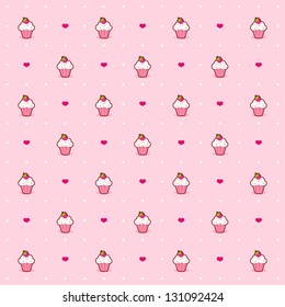 Seamless cupcake pattern