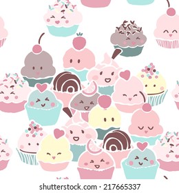 seamless cupcake pattern