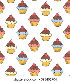 Seamless Cupcake Pattern