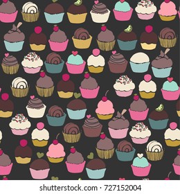 seamless cupcake pattern