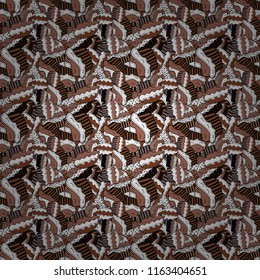 Seamless with cupcake. Wrapping paper. Vector illustration. For food poster design on brown, white and black.