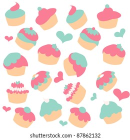 seamless cupcakes background