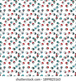 Seamless cupcakes hand drawn seamless pattern. Decorative wallpaper, good for printing. Romantic ornament, backdrop design. Colorful background vector with collection of confectionery.