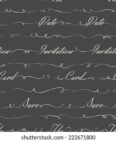 seamless curl line with save the date invitation card