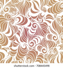 Seamless curly background. Vector graphics. Elegant ornament. White pattern on a dark background. Wallpaper.