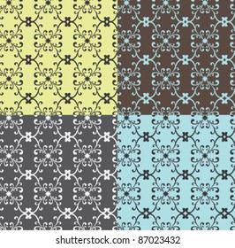 Seamless Curly Pattern Ornate Wallpaper Background