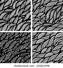 Seamless curly wave background, vector illustration