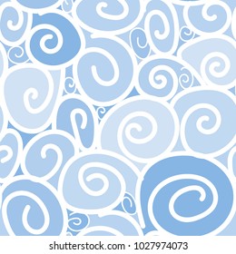 Seamless curve background. Drawing doodle style vector.