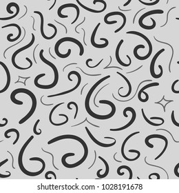 Seamless curve background. Drawing doodle style vector.