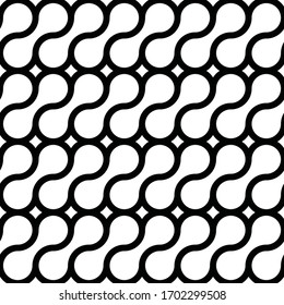 Seamless Curve Pattern in Black and white concept