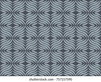 Seamless curve pattern vector. Design tile blue on dark blue background