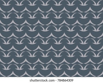 Seamless curve pattern vector. Design light blue on navy blue. Repeat design print for textile, wallpaper, background.