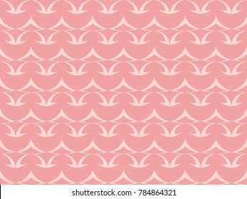 Seamless curve pattern vector. Design light pink on pink. Repeat design print for textile, wallpaper, background.