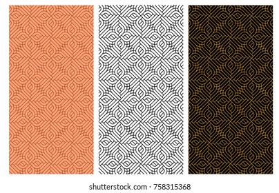 Seamless Curve Red Brick Pattern In India Style, Vector Design