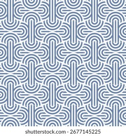 Seamless curve vector pattern. Geometric abstract background with repeating elements