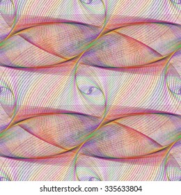 Seamless curved line fractal pattern background design