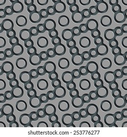 Seamless Curved Shape Pattern. Abstract Gray Background. Vector Regular Texture