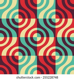 Seamless Curved Shape Pattern. Vector Colorful Background