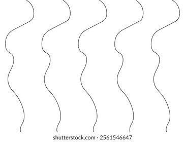 Seamless Curved Shape Pattern. Vector Black and White Damask Line Background.