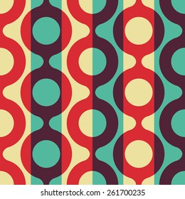 Seamless Curved Shape Pattern. Vector Regular Texture