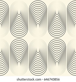 Seamless Curved Shapes Wallpaper. Minimal Lined Graphic Design. Stylish Endless Pattern