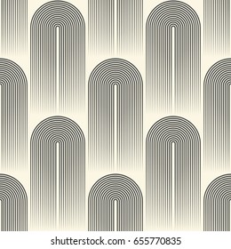 Seamless Curved Shapes Wallpaper Minimal Geometric Stock Vector ...