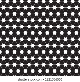 Seamless curved star flower pattern