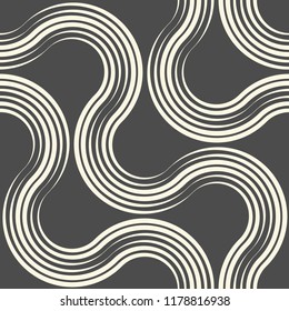 Arrière-Plan Grunge Courbé Harmonieux. Image vectorielle Motif Minimaliste. Texture ordinaire monochrome