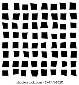 Seamless Curves Squares. Vector Black Squares.