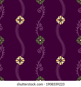 Seamless curvy floral pattern design