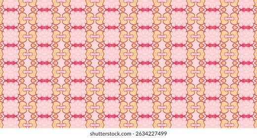 Seamless Cute Abstract Pink Pattern – Playful and Symmetrical Design
