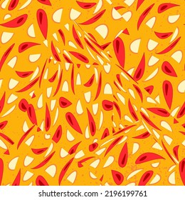 Seamless cute abstract vector pattern with drops and shapes