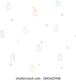 seamless cute animal gummy bear repeat pattern in white background, flat vector illustration cartoon character design
