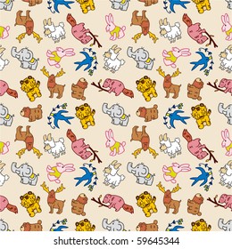 seamless cute animal pattern