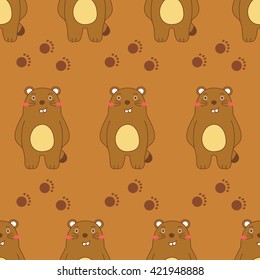 Seamless Cute Animal pattern : Vector Illustration