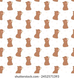 Seamless Cute Baby Bear Innocence Pattern Perfect for Nurseries and Wildlife Lovers