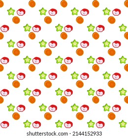 Seamless Cute baby doodle playing fabric pattern design art collection illustration