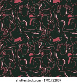 Seamless cute background with abstract strange pattern.