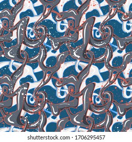 Seamless cute background with abstract unusual pattern.